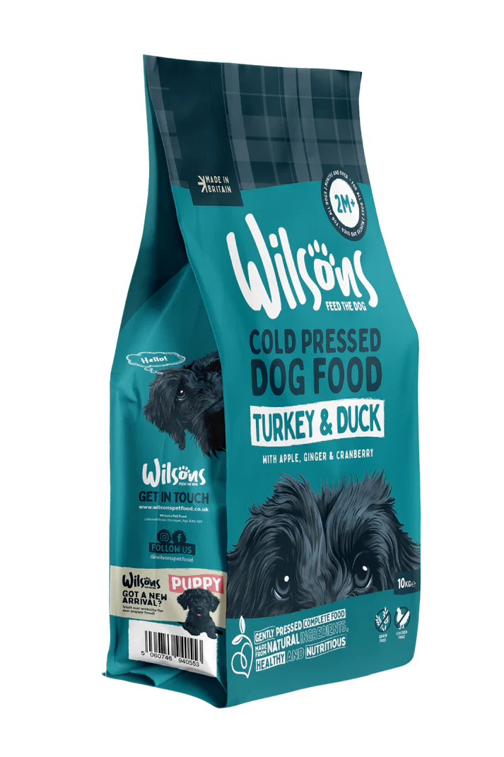 Wilsons Turkey & Duck Premium British Cold Pressed Dog Food 2kg – Grain Free & Chicken Free - Pure Dog K9