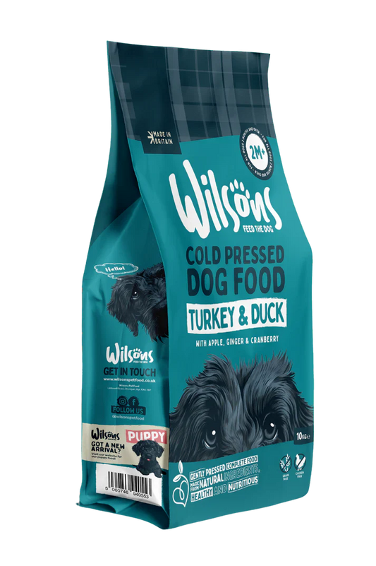 Wilsons Turkey & Duck Premium British Cold Pressed Dog Food 2kg – Grain Free & Chicken Free - Pure Dog K9