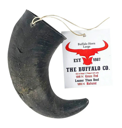The Buffalo Co – Large Buffalo Horn (6–8 inch) Dog Chew - Pure Dog K9