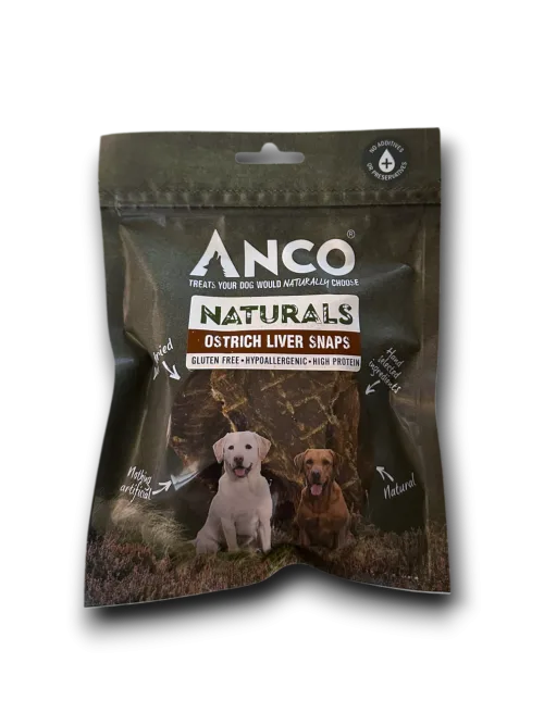 Anco Naturals Ostrich Liver Snaps 85g - Pure Dog K9